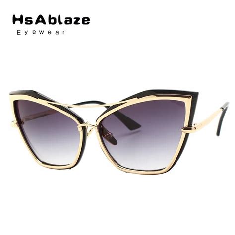 hsablaze eyewear new 2017 fashion cat eye sunglasses women brand designer oversized clear