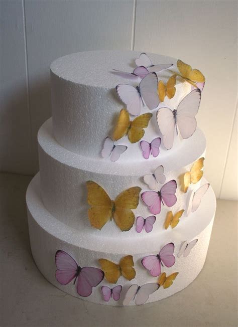 Edible Butterfly Cake Decorations Pink And Metallic Gold
