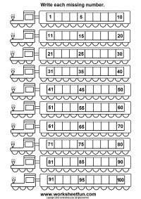 Maybe you would like to learn more about one of these? Missing numbers 1 - 100 - Six Worksheets / FREE Printable ...