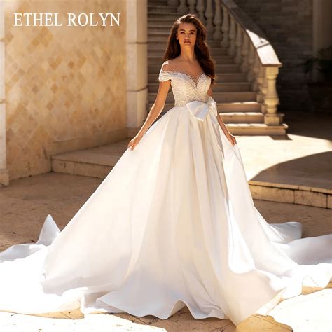 Ethel Rolyn A Line Wedding Dress Chic Beaded Sweetheart Backless Princess Bride Off The