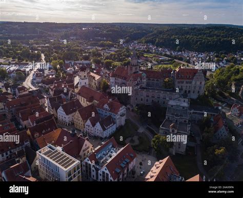 Aerial View Of The Castle Sigmaringen Germany In The Summer Stock