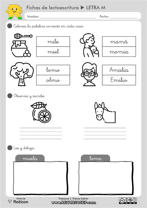 Fichas Lectoescritura Montessori Recursosep Letra M Page