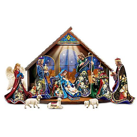 900479 Miracle Of Light Stained Glass Nativity Scene Col Nativity