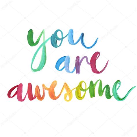 You Are Awesome Calligraphic Poster Stock Vector Image By ©lumen