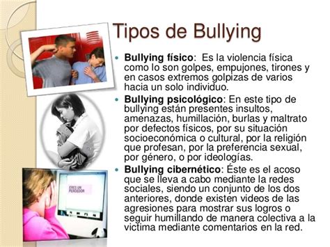 Tipos de Bullying Imágenes cuadros sinópticos y comparativos Cuadro