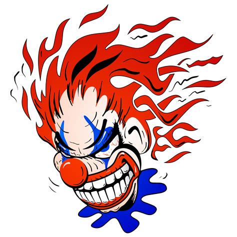 Crazy Scary Clown Cartoon Vector Illustration 373110 Vector Art At Vecteezy