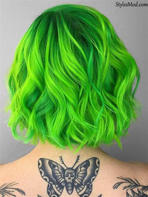Cool And Fresh 2018 Neon Green Hair Color Ideas Perfect For