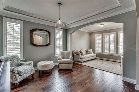Front Sitting Room Sherwin Williams Comfort Gray Grey Paint Living