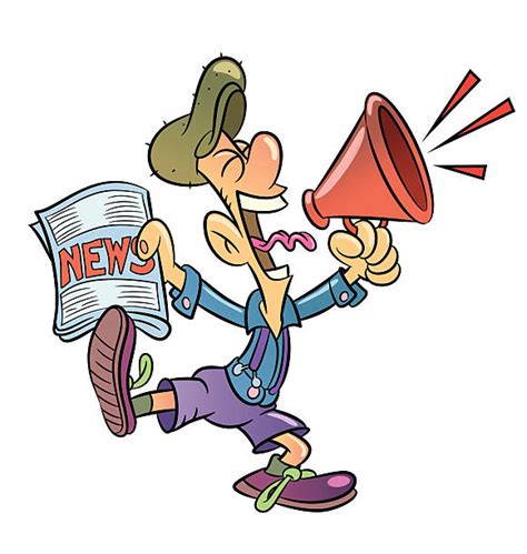 Royalty Free Drawing Of A Newspaper Delivery Boy Clip Art Vector