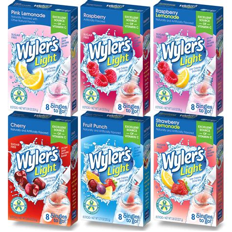 Buy Wylers Light Singles To Go Drink Mix Variety 6 Pack Pink
