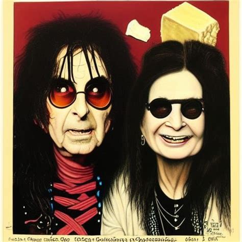 Portrait Of Alice Cooper And Ozzy Osbourne Ai Generated Artwork