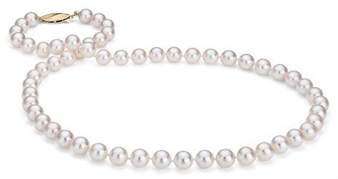 Classic Akoya Cultured Pearl Strand Necklace In 18k Yellow Gold 7 0 7 5mm Blue Nile