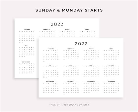 Landscape Printable Calendar 2022 Calendar Example And Ideas Images