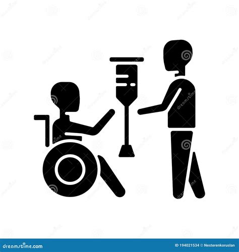 Rehabilitation Services Black Glyph Icon Stock Vector Illustration Of