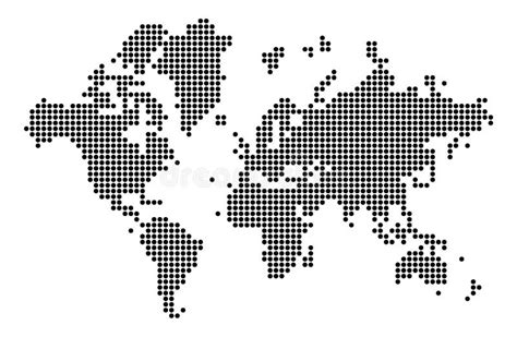 World Map Silhouette World Map In Dots Stock Vector Illustration Of