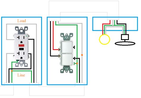 Combo device wiring wiring a light bulb with combo switch and outlet in this simple wiring diagram, the combo switch & outlet is connected to the 120v ac supply through cb. electrical - How can I rewire my bathroom fan, light, and ...