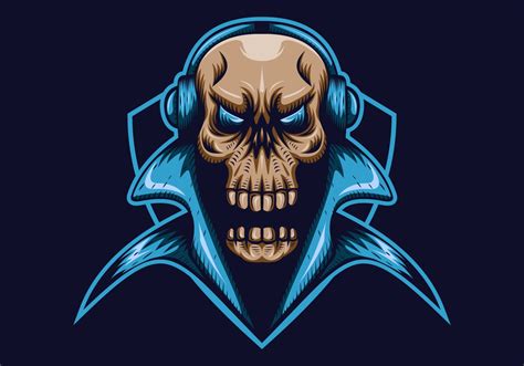 Skull Gaming Shield Mascot E Sport Vector Illustration 647817 Vector