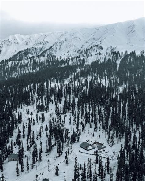 Aerial Footage Of Snow Covered Land · Free Stock Photo