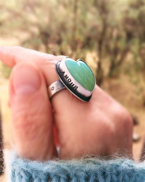 Turquoise Heart Ring Heart Ring Turquoise Ring 215 00 USD By