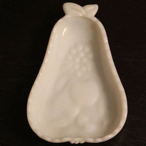 Vintage Milk Glass Pear Shaped Dish By CrysCollections On Etsy Glass