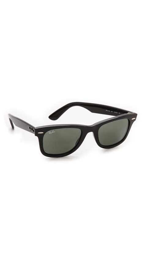 Ray Ban Original Wayfarer Sunglasses In Black For Men Blackgreen Lyst