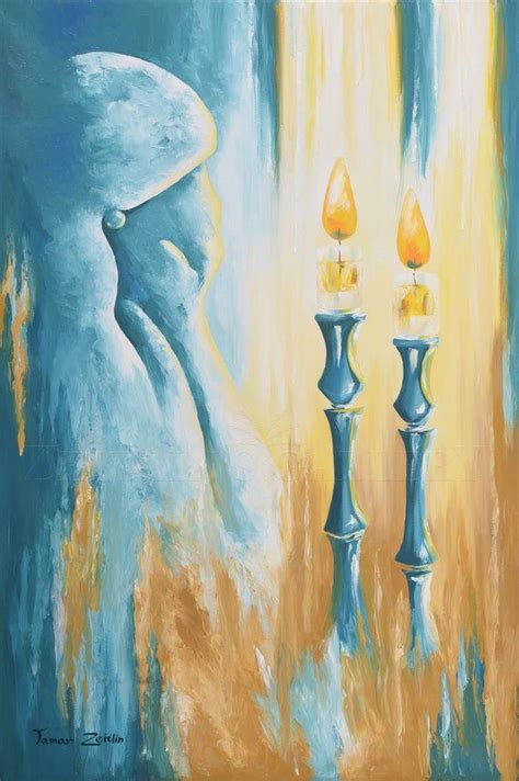 Sabbath Candles Shabbat Shalom Print On Canvas Rolled Up Etsy