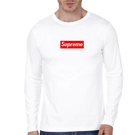 Shop with afterpay on eligible items. Supreme White Full Sleeve T-Shirt - Swag Shirts