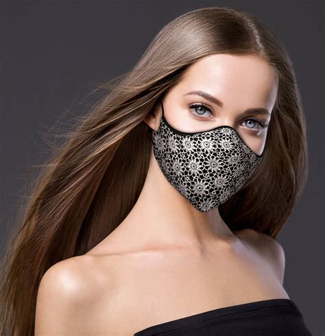 Designer Face Mask White Printed Lace Face Mask Sexy Etsy