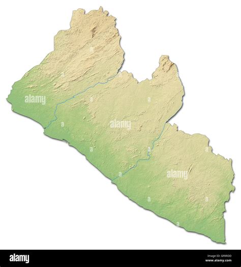 Mapa De Relieve De Liberia Con Relieve Sombreado Fotografía De Stock