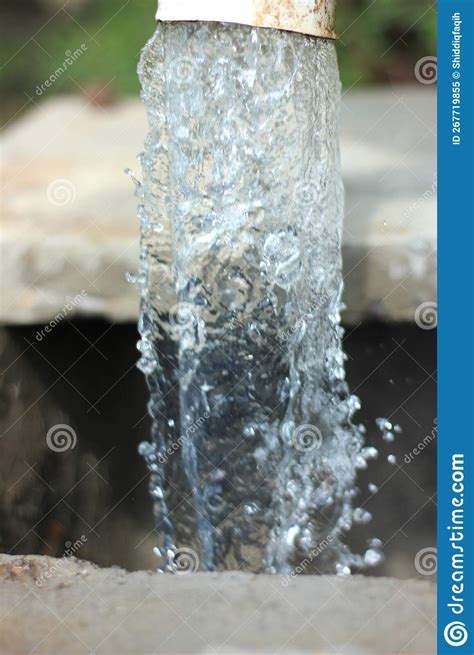 Water Flow From The Pipe Stock Image Image Of Liquid 267719855