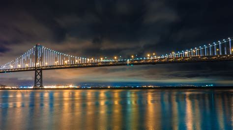 Download Wallpaper San Francisco Bay Bridge At Night 1920x1080