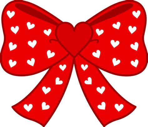 Redbowwithwhitehearts Banner Clip Art Bow Clipart Bows