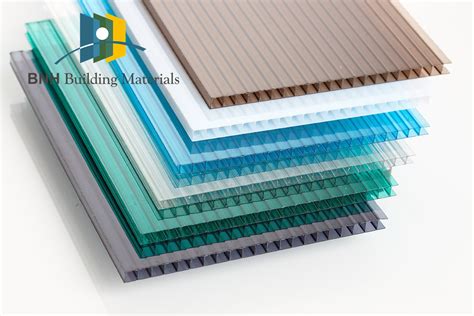 Light Transmission Plastic Hollow And Solid Flat Polycarbonate Roofing Sheets Greenand Blue Sheet
