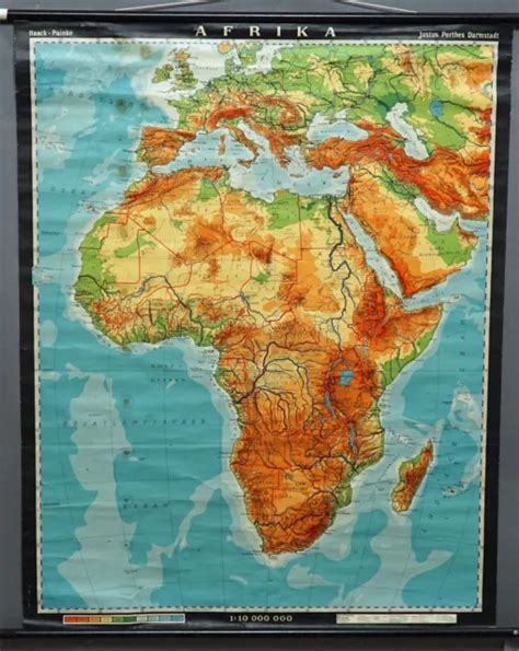 Africa Map Vintage Pull Down Wall Chart Poster £15416 Picclick Uk