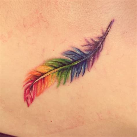 Rainbow Feather Tattoo Idea Blurmark