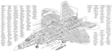 Lockheed Martin F 22 Cutaway Drawing Aeronefnet