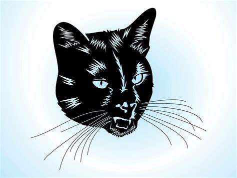20 Cat Head Vector Images Cat Head Silhouette Clip Art Black Cat
