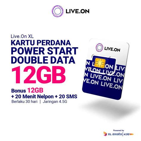 Promo Liveon Xl Kartu Perdana Power Start Double Data 12gb 12gb