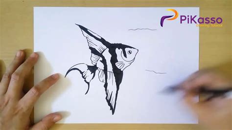 How To Draw Angel Fish Step By Step Youtube