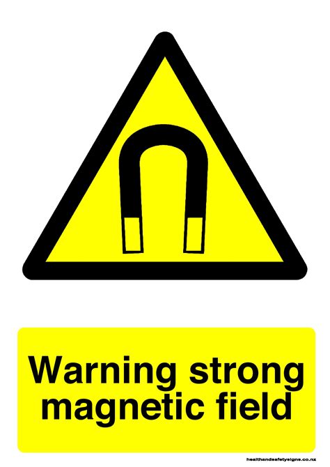 Warning strong magnetic field warning sign - Health and Safety Signs