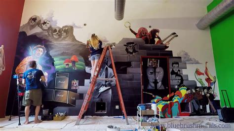Time Lapse Huge Classic Rock Mural Youtube