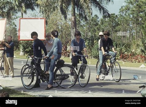The Beatles Sit On Bicycles During The Filming Of Help In Nassau