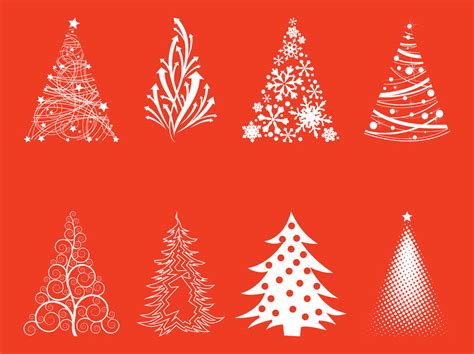 Christmas Trees Silhouette Set Vector Art And Graphics