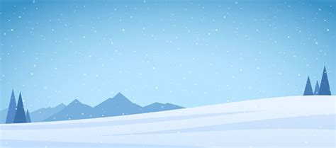 Vector Illustration Winter Snowy Mountains Landscape With Pines And