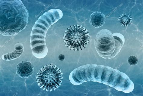 Vue Microscopique Du Virus Et Des Bactéries Cellules Image Libre De