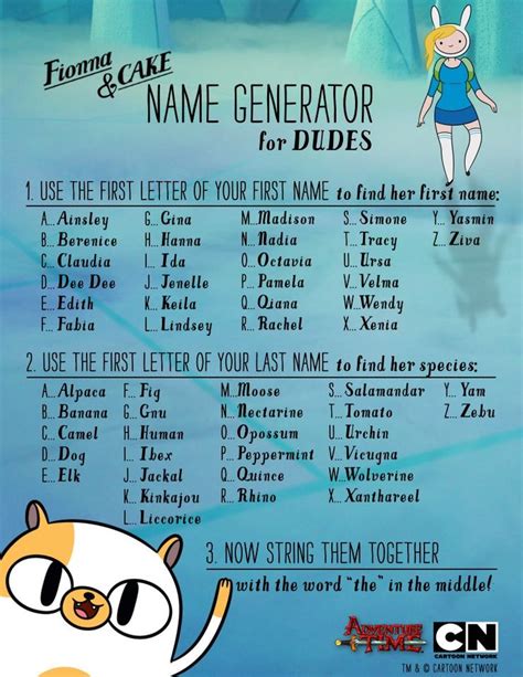 Adventure Time Name Generator For Fellas Funny Name Generator Name