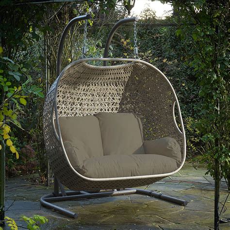 Kettler Palma Rattan Double Hanging Cocoon Chair With Cushion Lupon