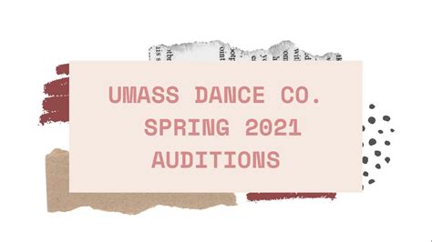 Umass Dance Company Spring Audition Youtube
