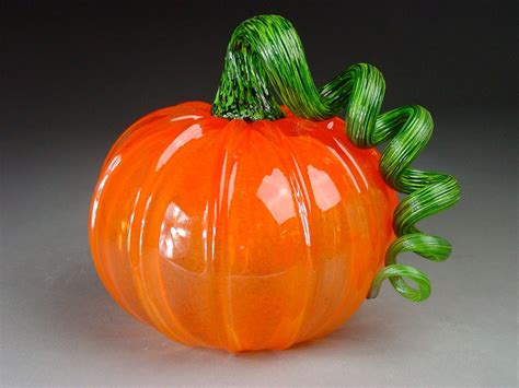 Hand Blown Glass Pumpkin Classic Orange By Dunnikerdesigns On Etsy