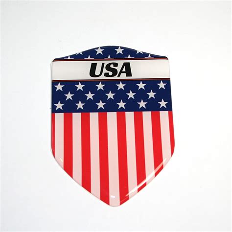 Usa United States Of America Proud Shield Flag Domed Decal